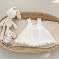 Cute Butterfly Bow Sleeveless Blouse for Girls, Thin Floral Lace Princess Style Top