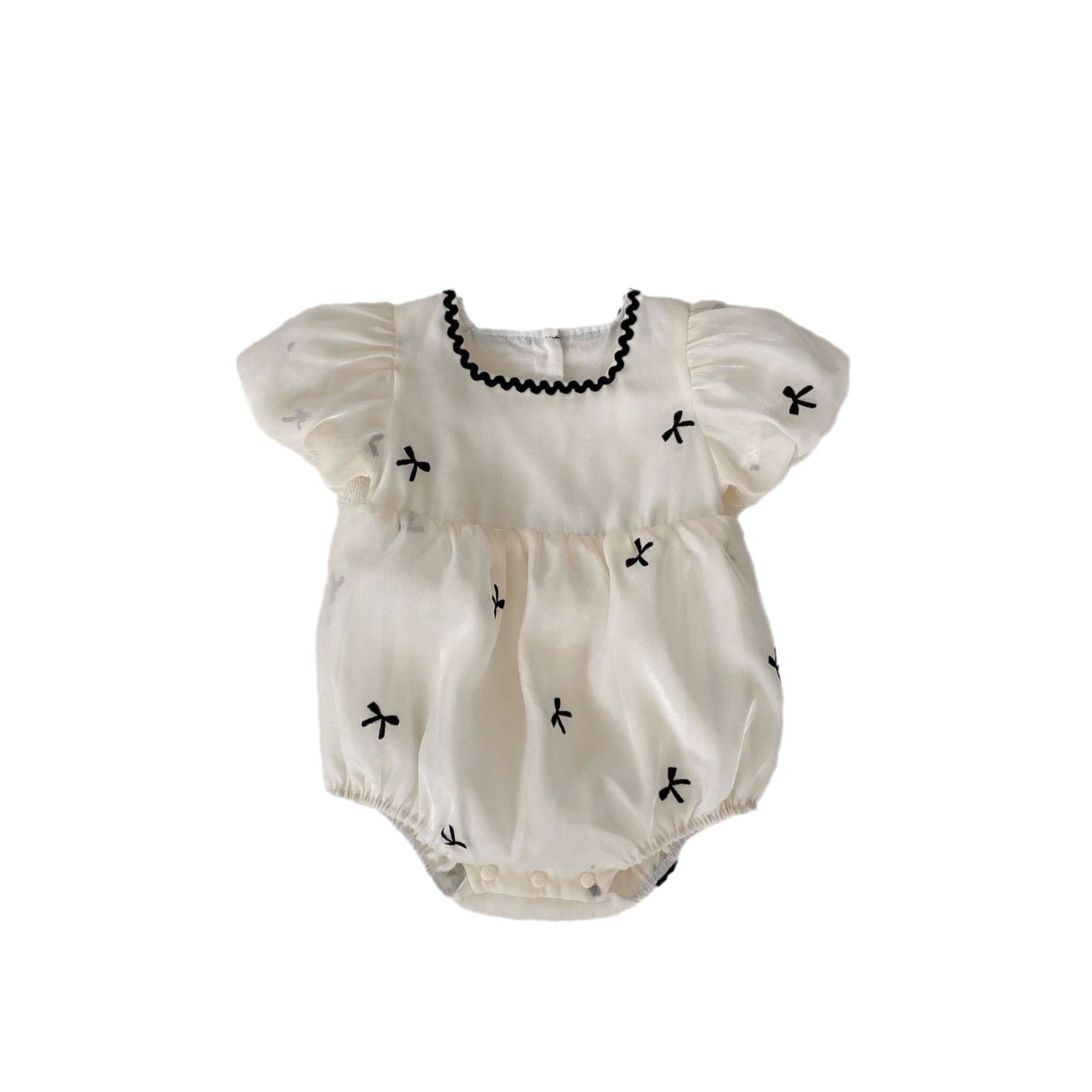 Cute Baby Girls' Matching Outfits with Bowknot Puff Sleeve Romper and Tulle Dress, Summer Princess Dress for Toddlers