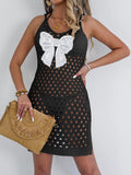 Lace Butterfly Patchwork Women's Vest Dress Beach Bikini Cover-Up Dress