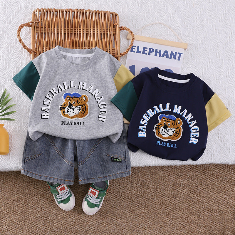 Round neck short sleeved top and shorts set
