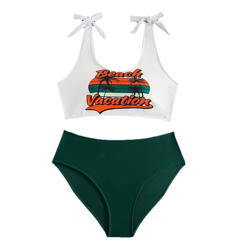 Tight fitting quick drying split swimsuit