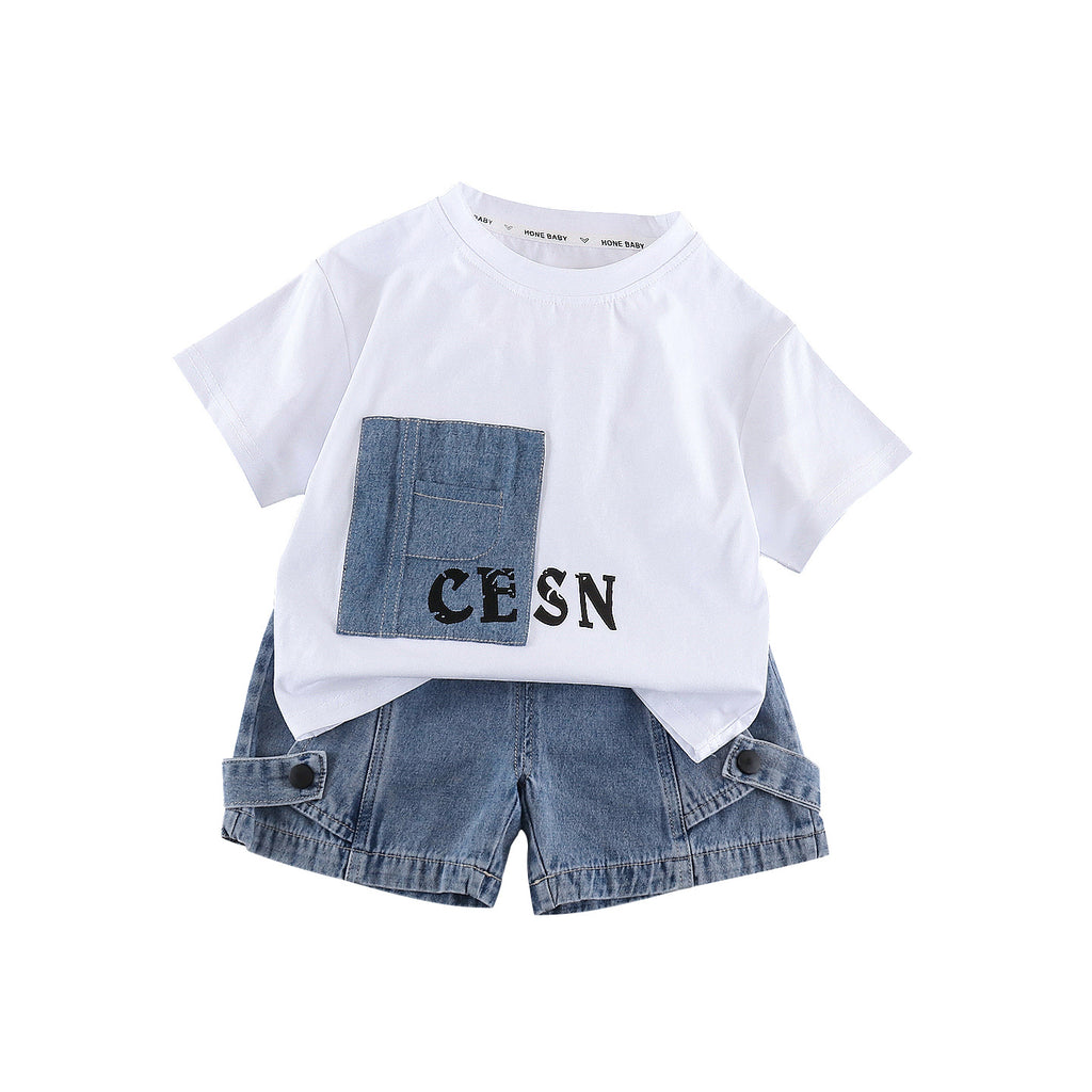 Round neck short sleeved top and shorts set
