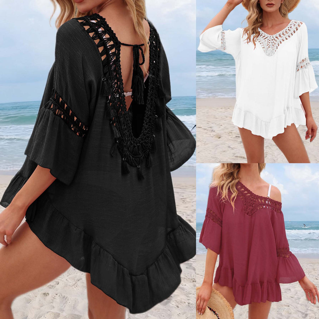 Irregular beach skirt cover up