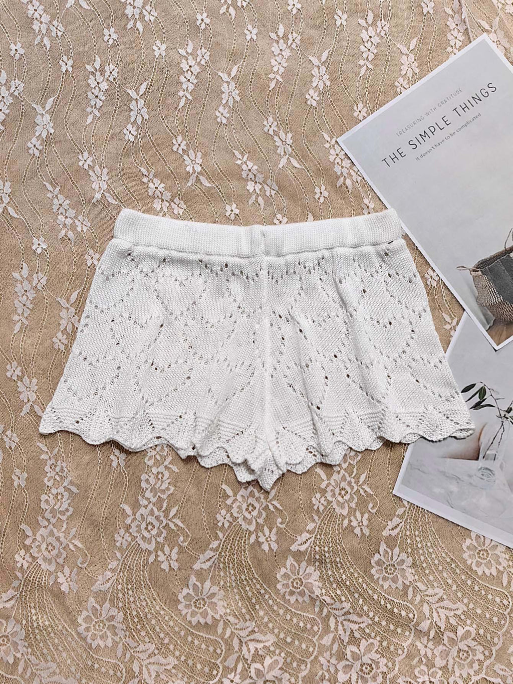 Ladies Mini Shorts  Women's Beach Shorts Heart Jacquard Sexy Low Waist Shorts
