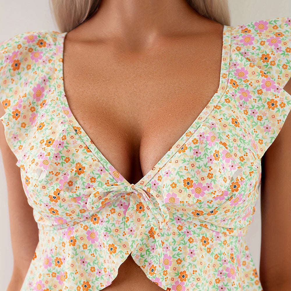 Deep V quick drying bikini
