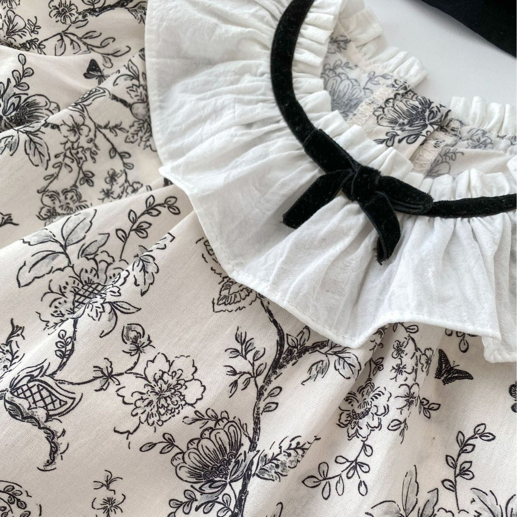 Floral two-piece set for baby girlsshort sleeve top + bloomer pants