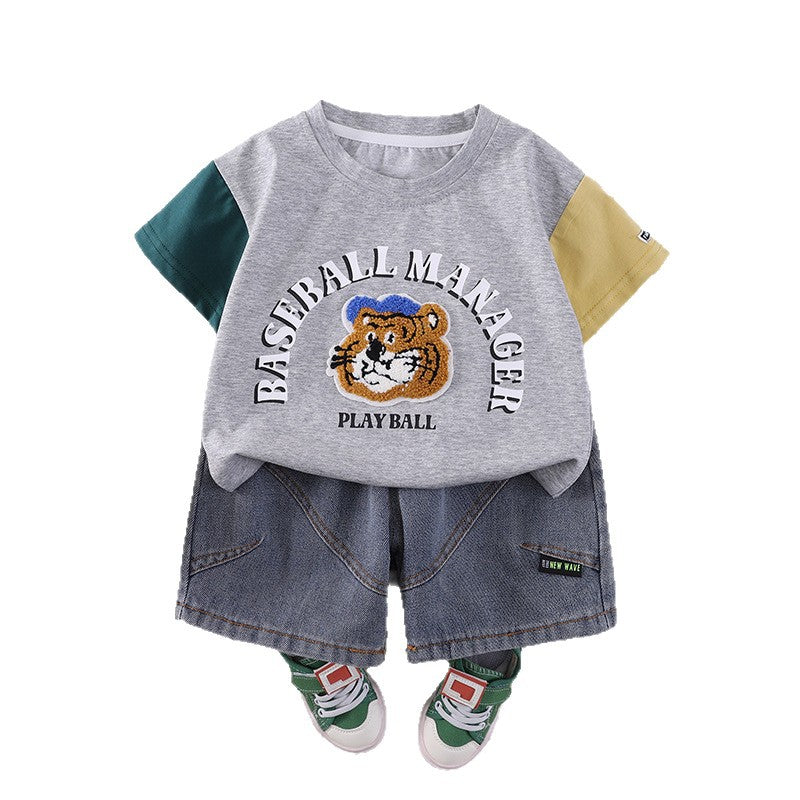 Round neck short sleeved top and shorts set