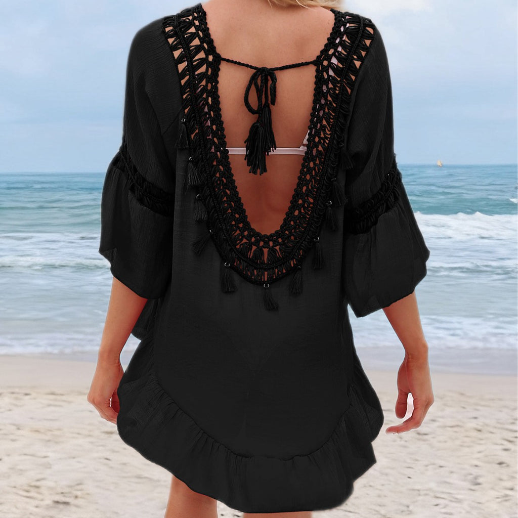 Irregular beach skirt cover up