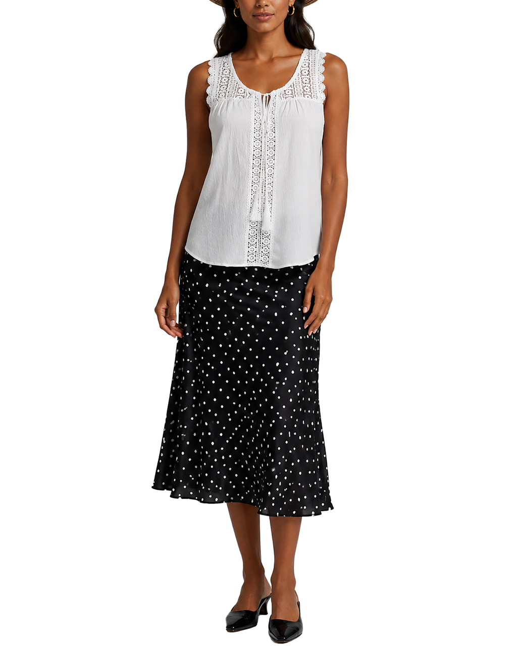 Women's Fashion Embroidered Lace Patchwork Loose Fringe Tie Casual Sleeveless Top