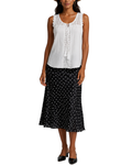 Women's Fashion Embroidered Lace Patchwork Loose Fringe Tie Casual Sleeveless Top