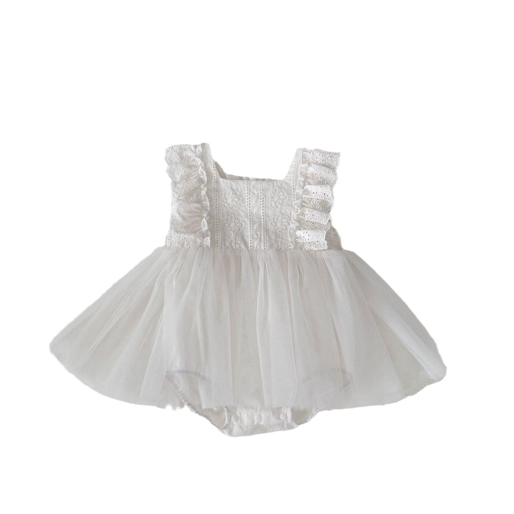 New Style Baby Girl Summer Sleeveless Mesh Dress Romper, Toddler First Birthday Photo Shoot Bodysuit Dress
