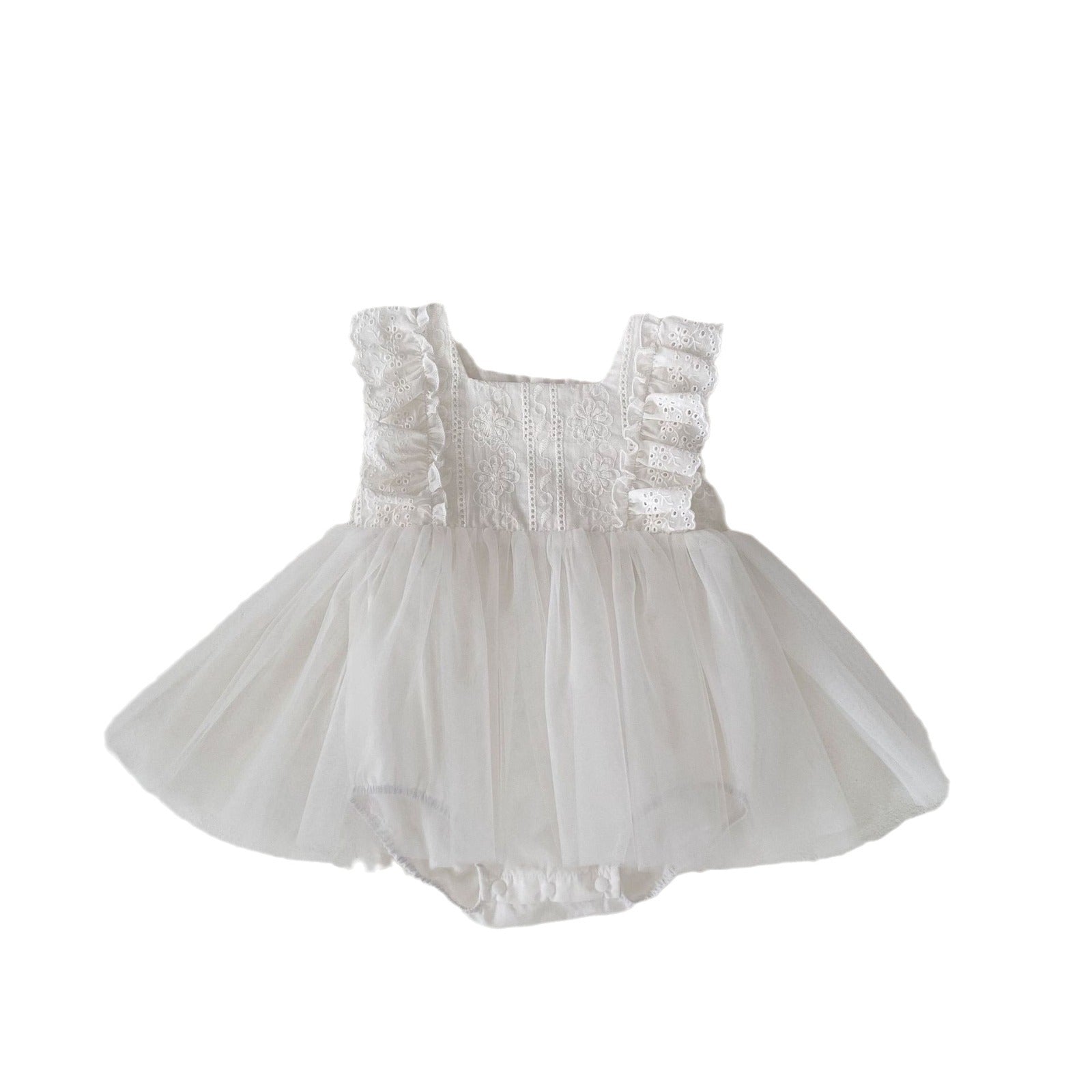 New Style Baby Girl Summer Sleeveless Mesh Dress Romper, Toddler First Birthday Photo Shoot Bodysuit Dress