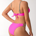 Women's Two-Piece Swimsuit Solid Color Nylon Fabric Swimwear Wholesale