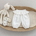 Girls Summer Floral Mosquito-Proof Pants, Elastic Cuff Lantern Pants, Lightweight Air-Conditioned Trousers