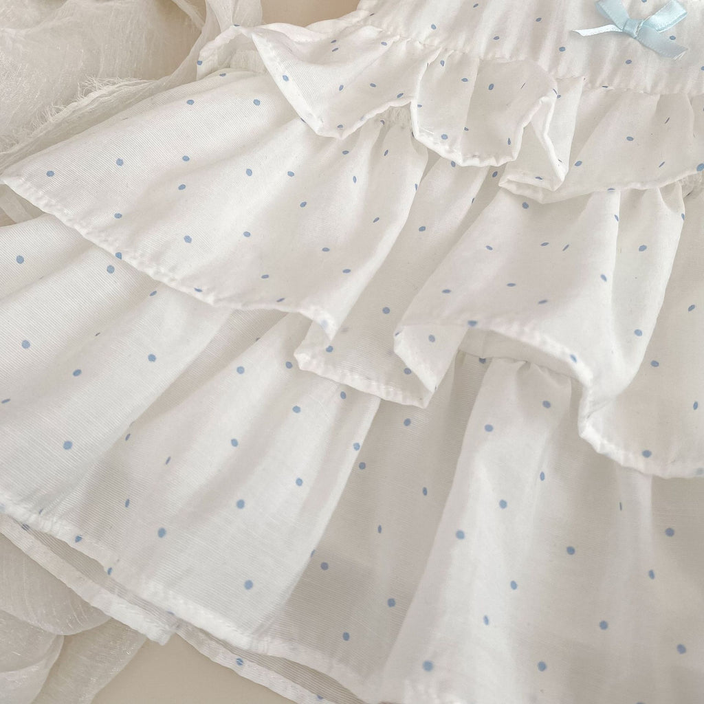 Girl's Summer Outfit Set Polka Dot Sleeveless Baby Doll Top + Bloomer Shorts Two-Piece Set
