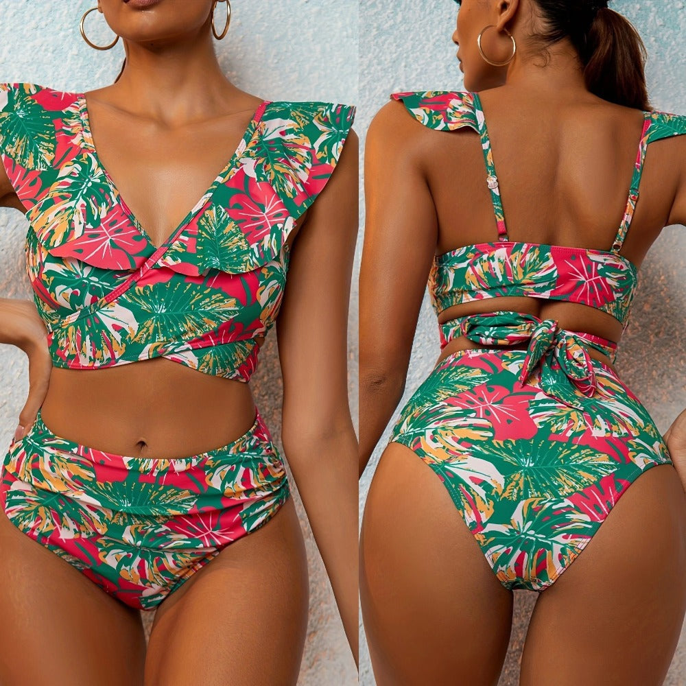 High waisted backless swimsuit