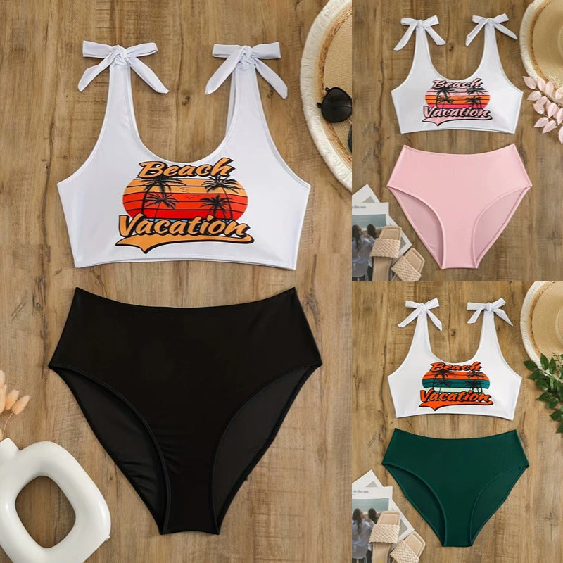 Tight fitting quick drying split swimsuit