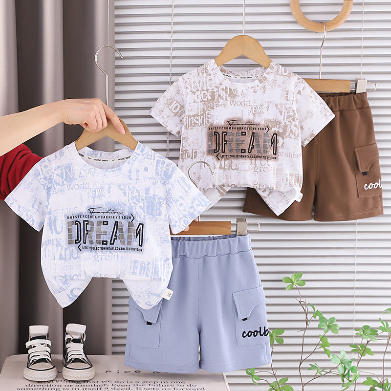 Round neck short sleeved top and shorts set