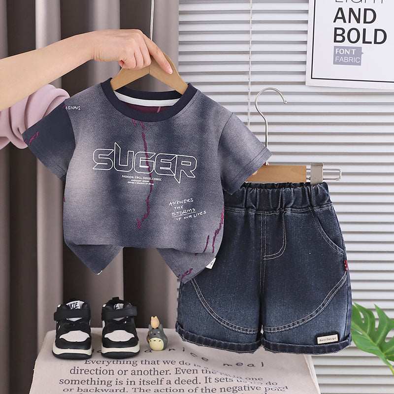Round neck short sleeved top and shorts set