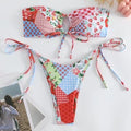 Strapless bikini split swimsuit