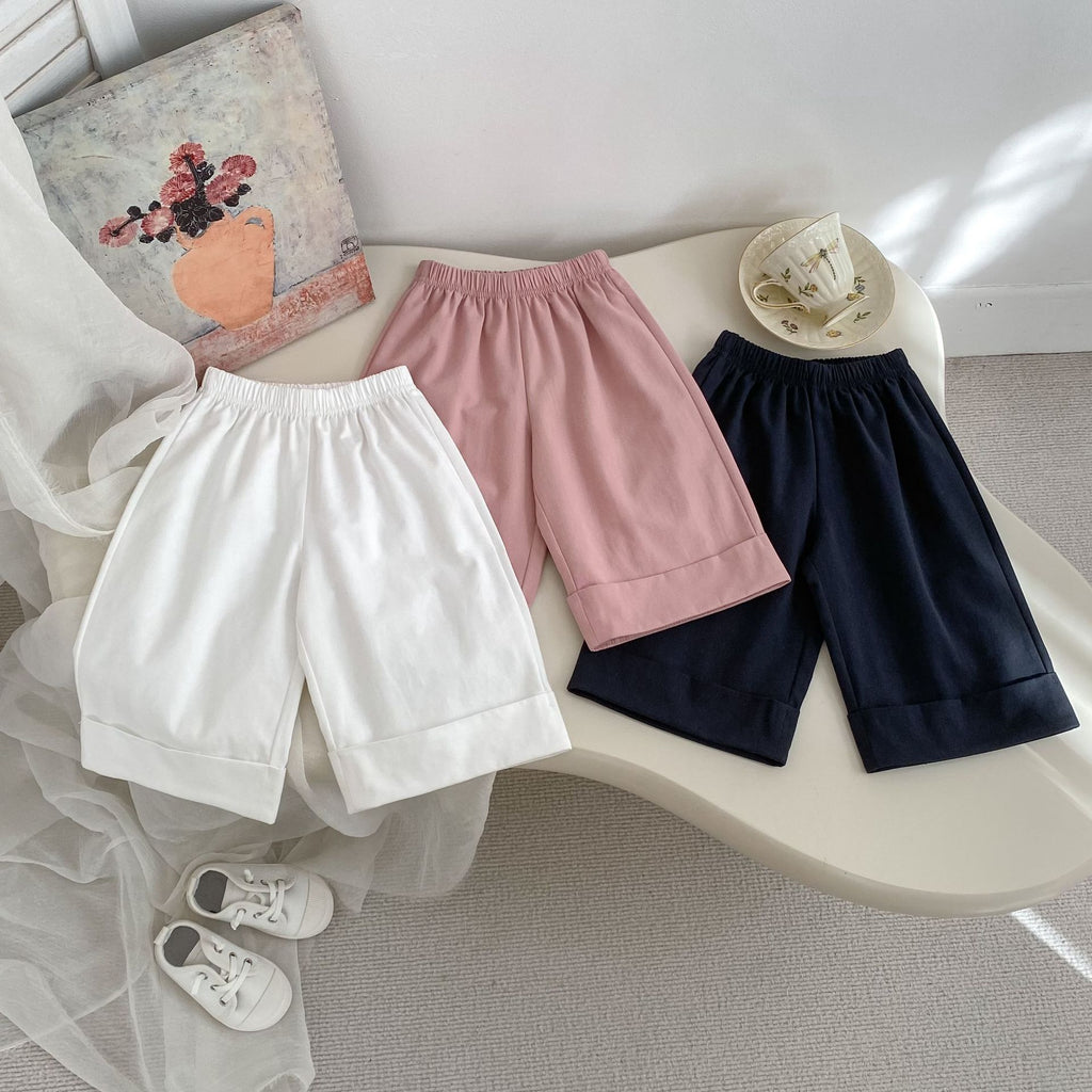 Chic Loose Straight Leg Pants for Girls Summer Lightweight Solid Color Casual Wide Leg Trousers
