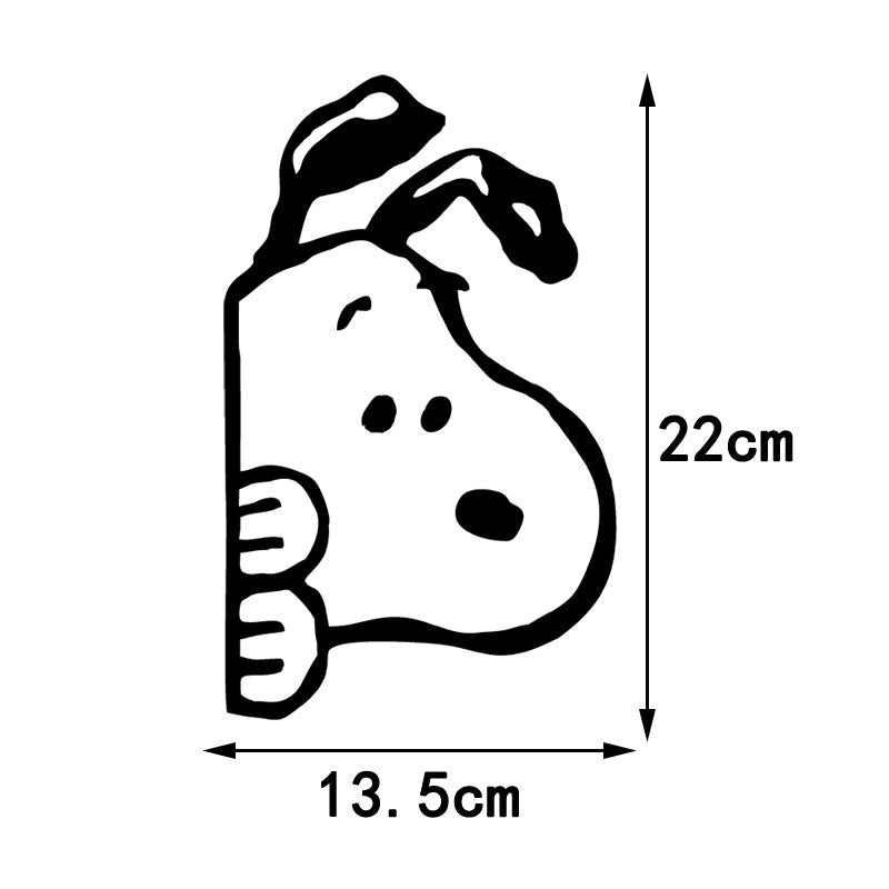 Snoopy Cartoon Car Sticker Scratch Cover for Side Window and Rear Windshield Decoration Creative Electric Vehicle Decal