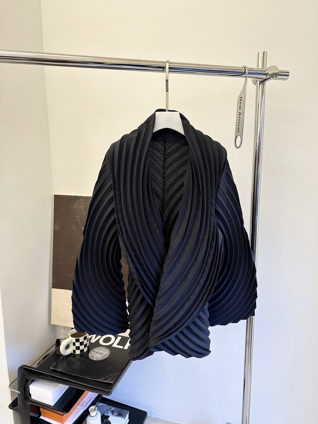 South Oil High Version Unique Handmade Layered Circular Pleated Coat, Elegant Style, Heavy Embellished Pleated Cardigan