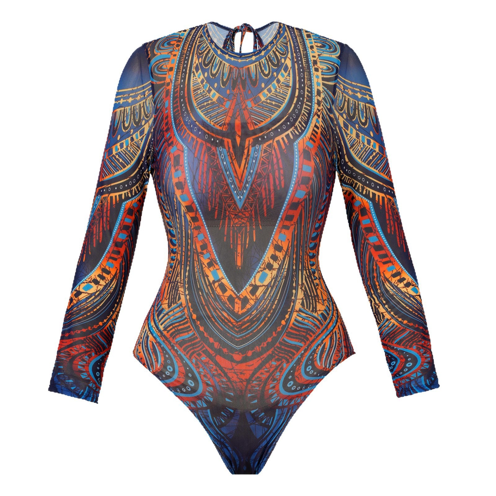 Women's Quick-Dry Long-Sleeve Mesh Sun Protection Swimwear Swim Suit