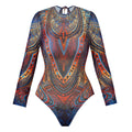 Women's Quick-Dry Long-Sleeve Mesh Sun Protection Swimwear Swim Suit