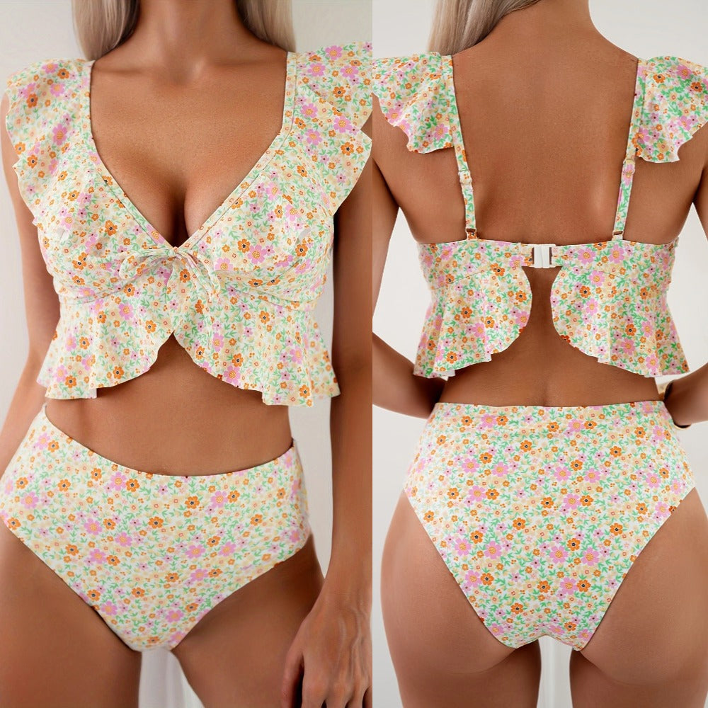 Deep V quick drying bikini