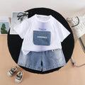 Letter short sleeved top and shorts set