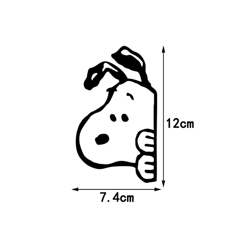 Snoopy Cartoon Car Sticker Scratch Cover for Side Window and Rear Windshield Decoration Creative Electric Vehicle Decal