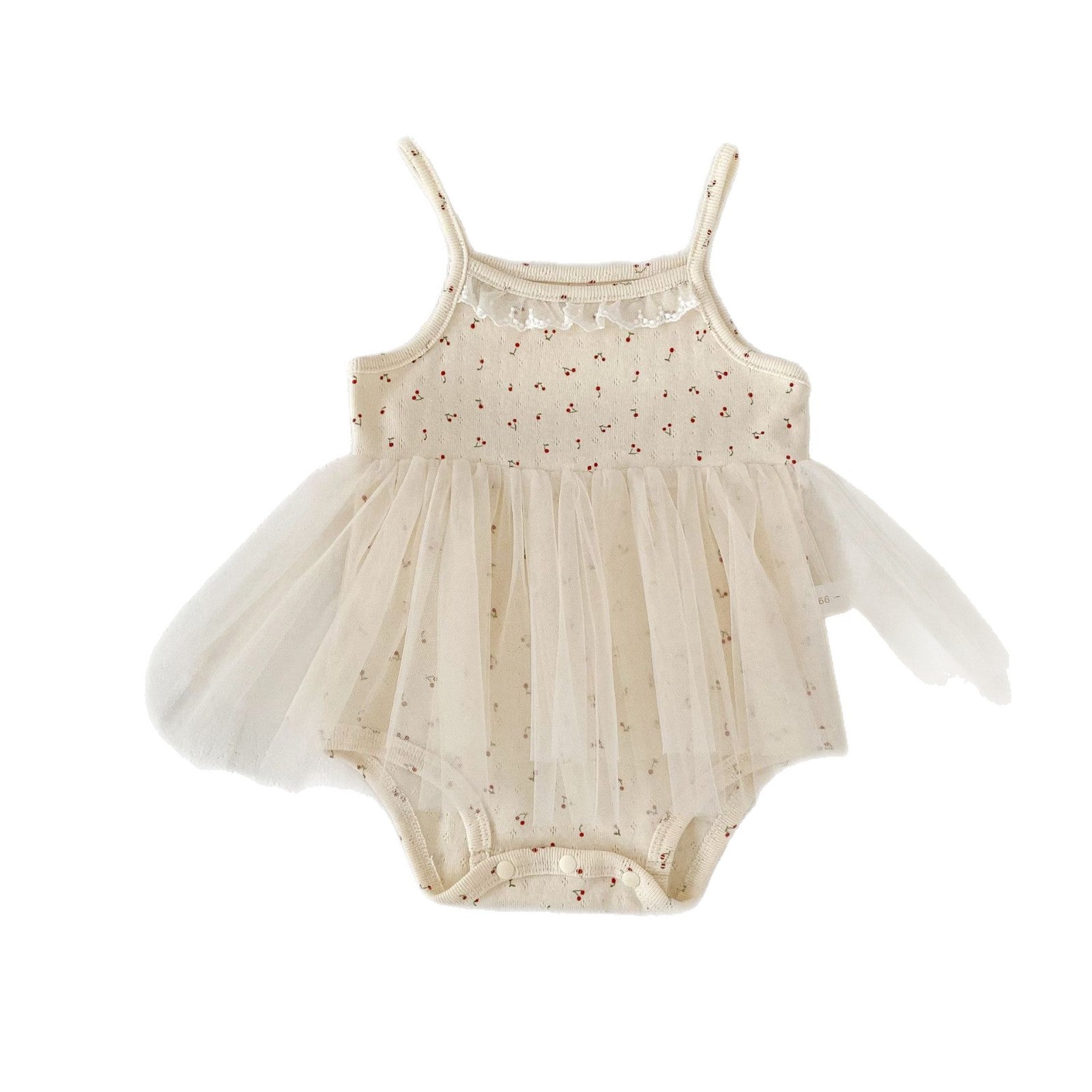 Cute Floral Tulle Romper for Baby Girls Summer Sweet Strap Bodysuit 100 Days Princess Dress Baby Clothes
