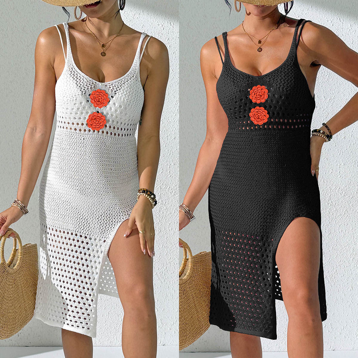 Women's Beach Cover-Up Split Midi Dress