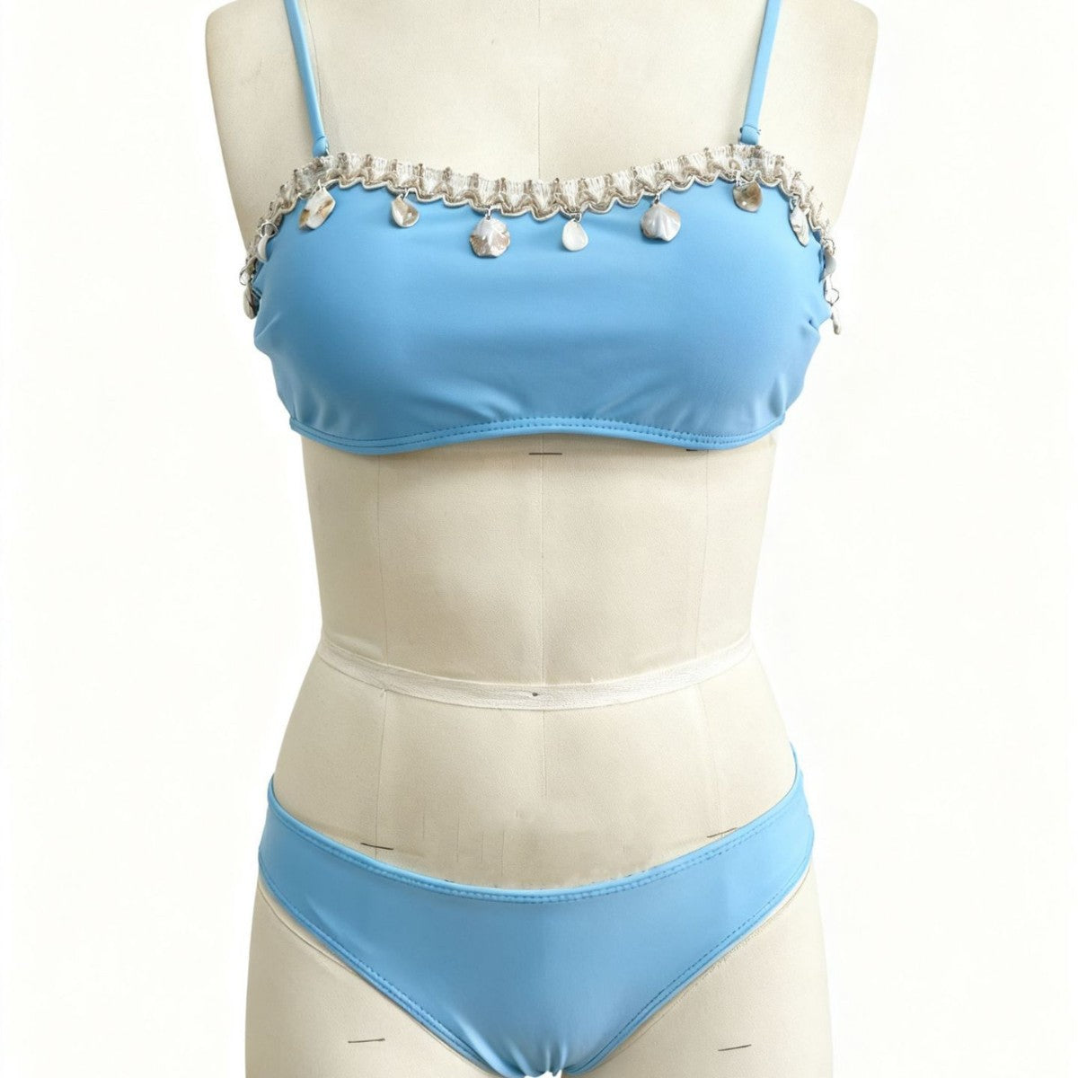 Solid color lace decoration bikini