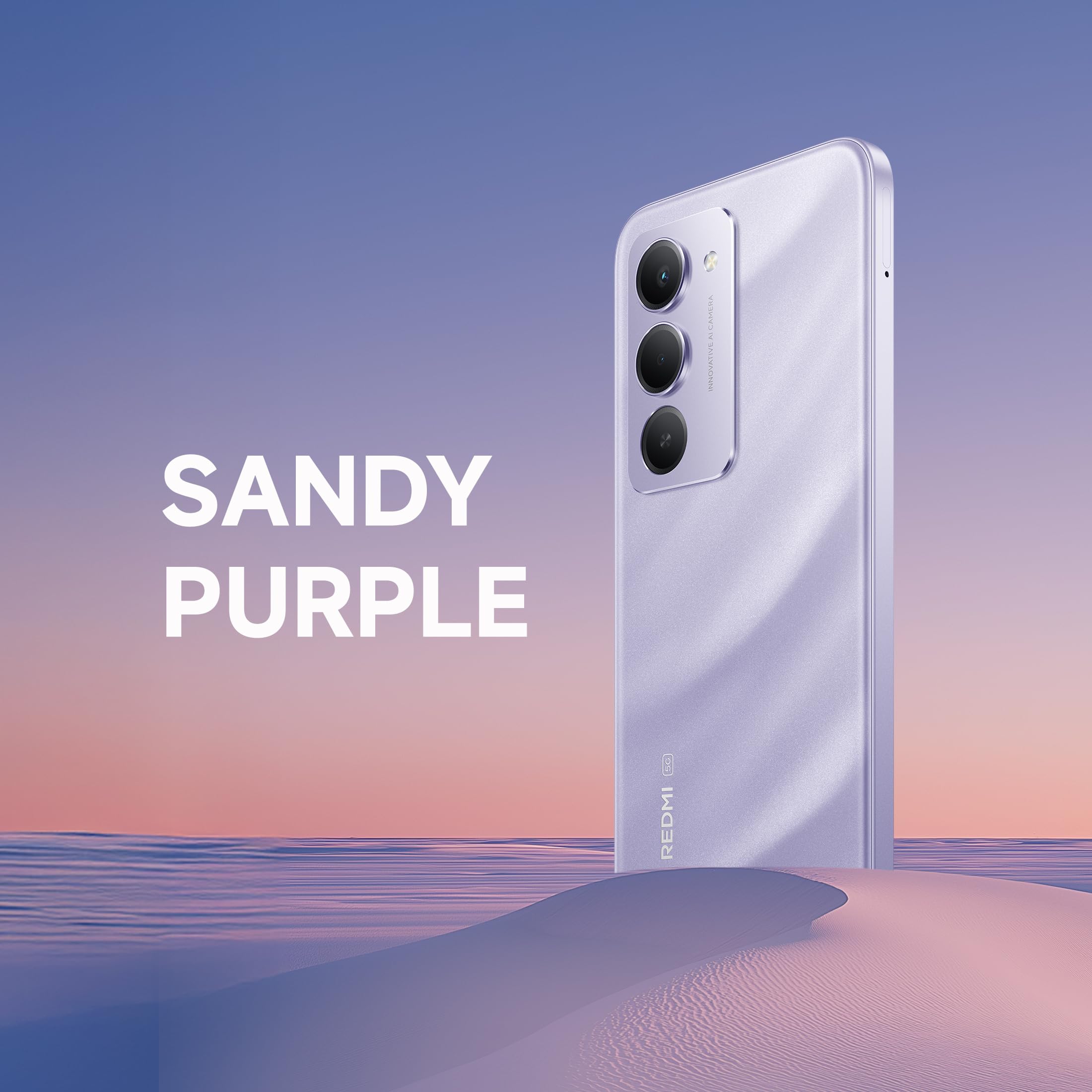 Redmi 15 5G Sandy Purple 6GB + 128GB | Segment's Largest 7000mAhA Battery | Segment's Largest Display 17.53cm(6.9) Up to 144Hz | Snapdragon 6s Gen 3 | 18W Reverse Charging | 50MP AI Dual Camera
