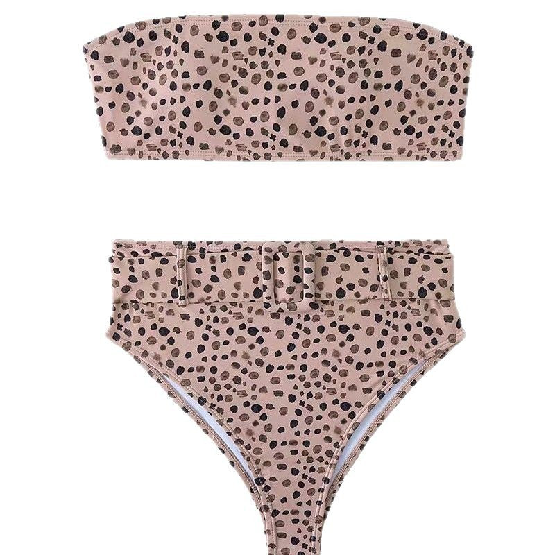 Bikini European and American swimsuit high waisted printed swimsuit