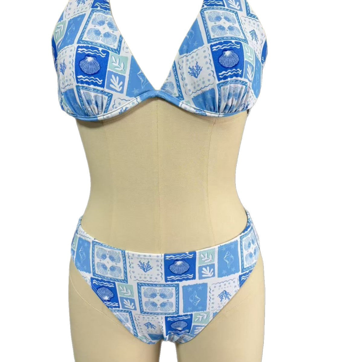 Printed Separated Bikini with String Ties, Sexy Swimsuit with Steel Support, Wholesale Swimwear