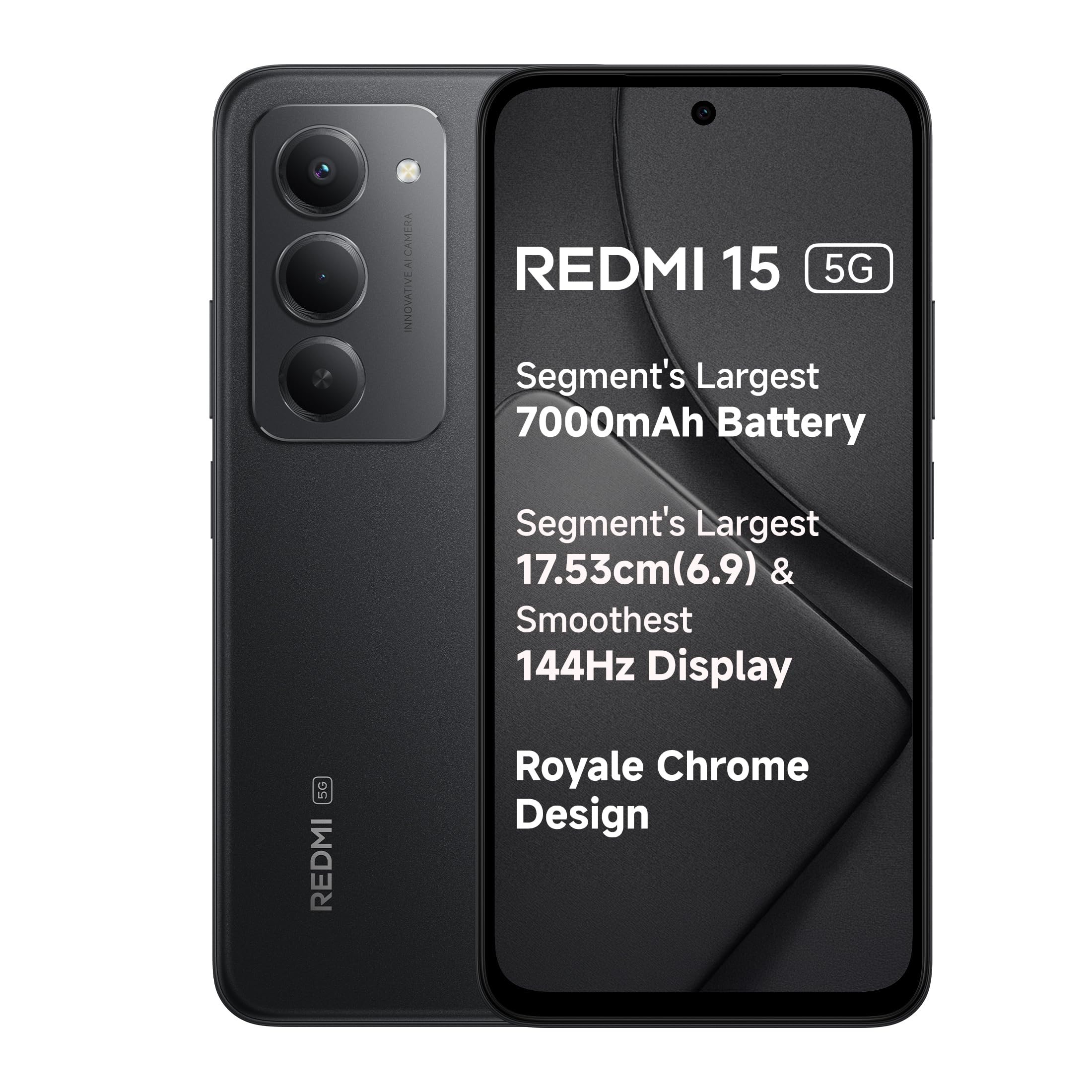 Redmi 15 5G Sandy Purple 6GB + 128GB | Segment's Largest 7000mAhA Battery | Segment's Largest Display 17.53cm(6.9) Up to 144Hz | Snapdragon 6s Gen 3 | 18W Reverse Charging | 50MP AI Dual Camera