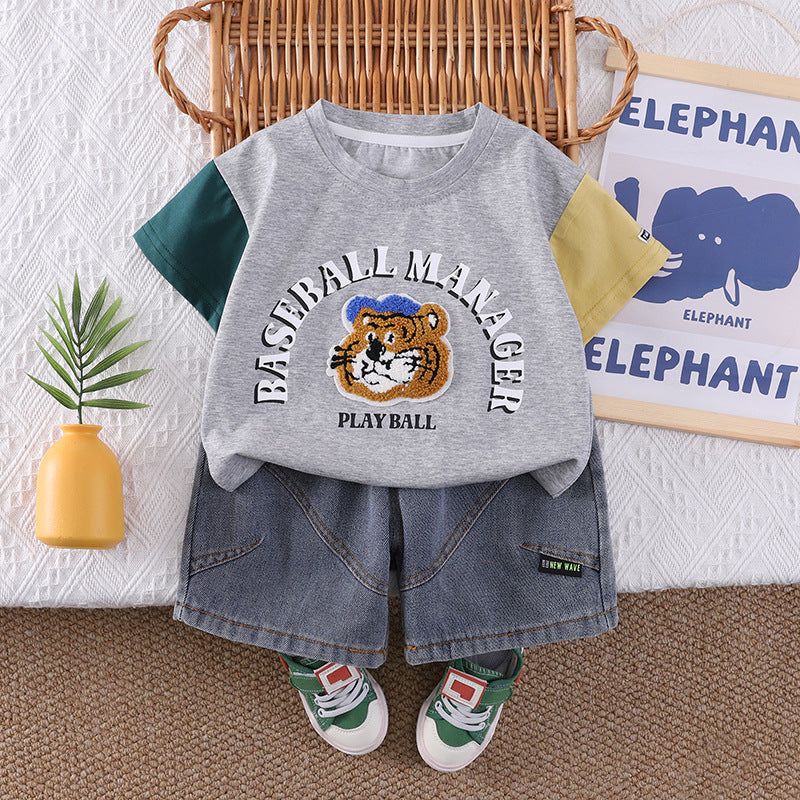 Round neck short sleeved top and shorts set