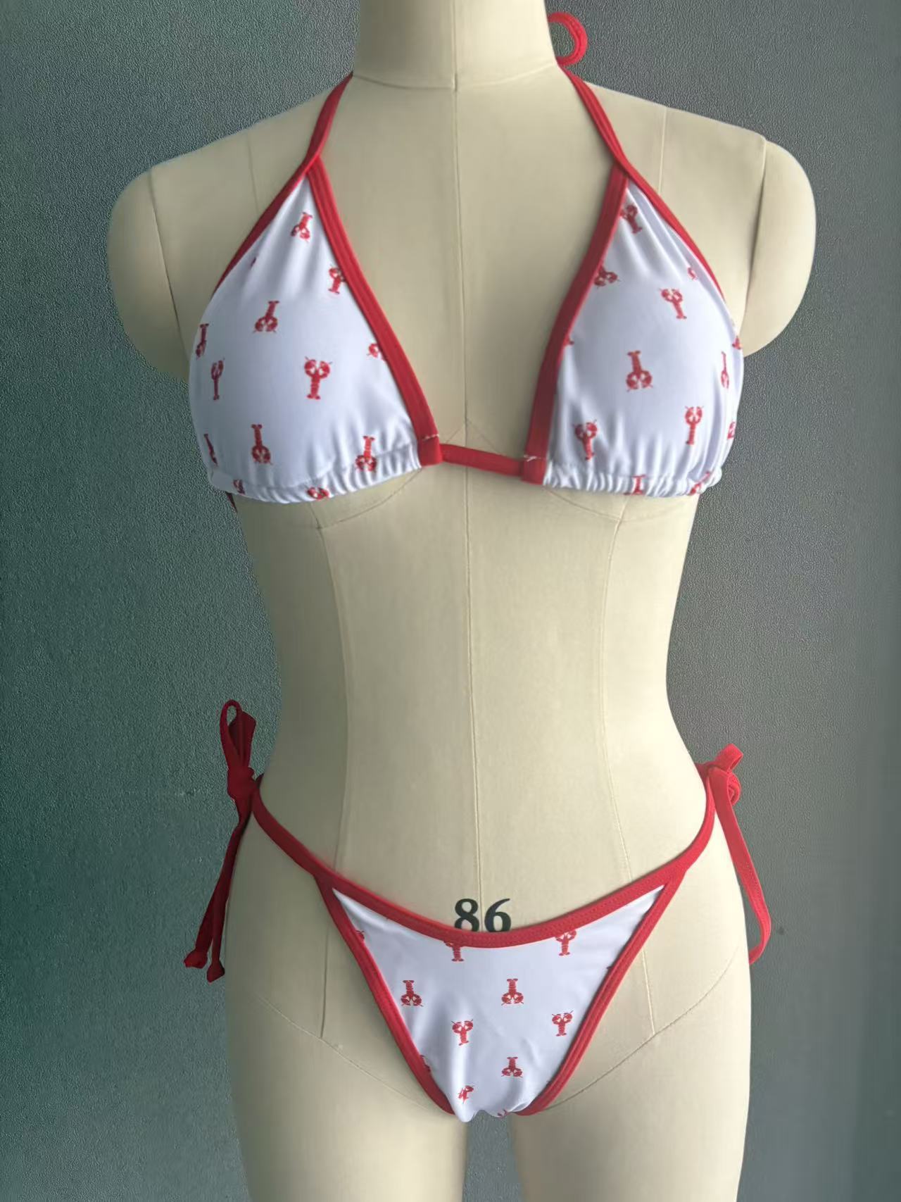 Two-Piece Swimsuit for Women, Sexy Bikini Set, Lobster-Inspired Design