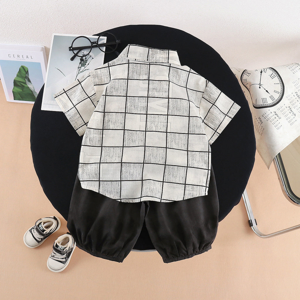Short sleeved pocket striped top short sleeved set
