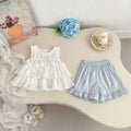 Girl's Summer Outfit Set Polka Dot Sleeveless Baby Doll Top + Bloomer Shorts Two-Piece Set