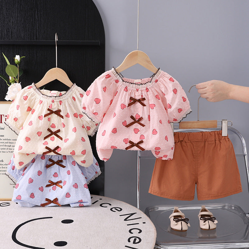 Love bow top and shorts set