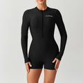 Women's One-Piece Swimsuit Long Sleeve High-Waisted Zipper Swimwear Wholesale