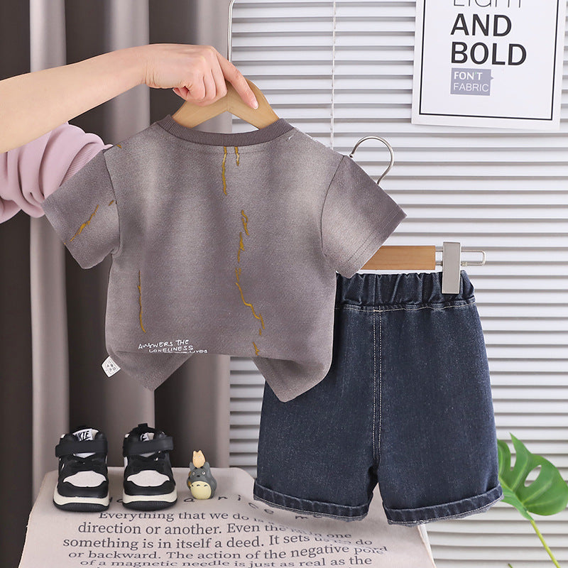Round neck short sleeved top and shorts set