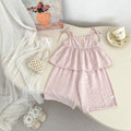 Lightweight and Stylish Two-Piece Set with Sleeveless Top and Loose Pants, Casual Fashion for Kids