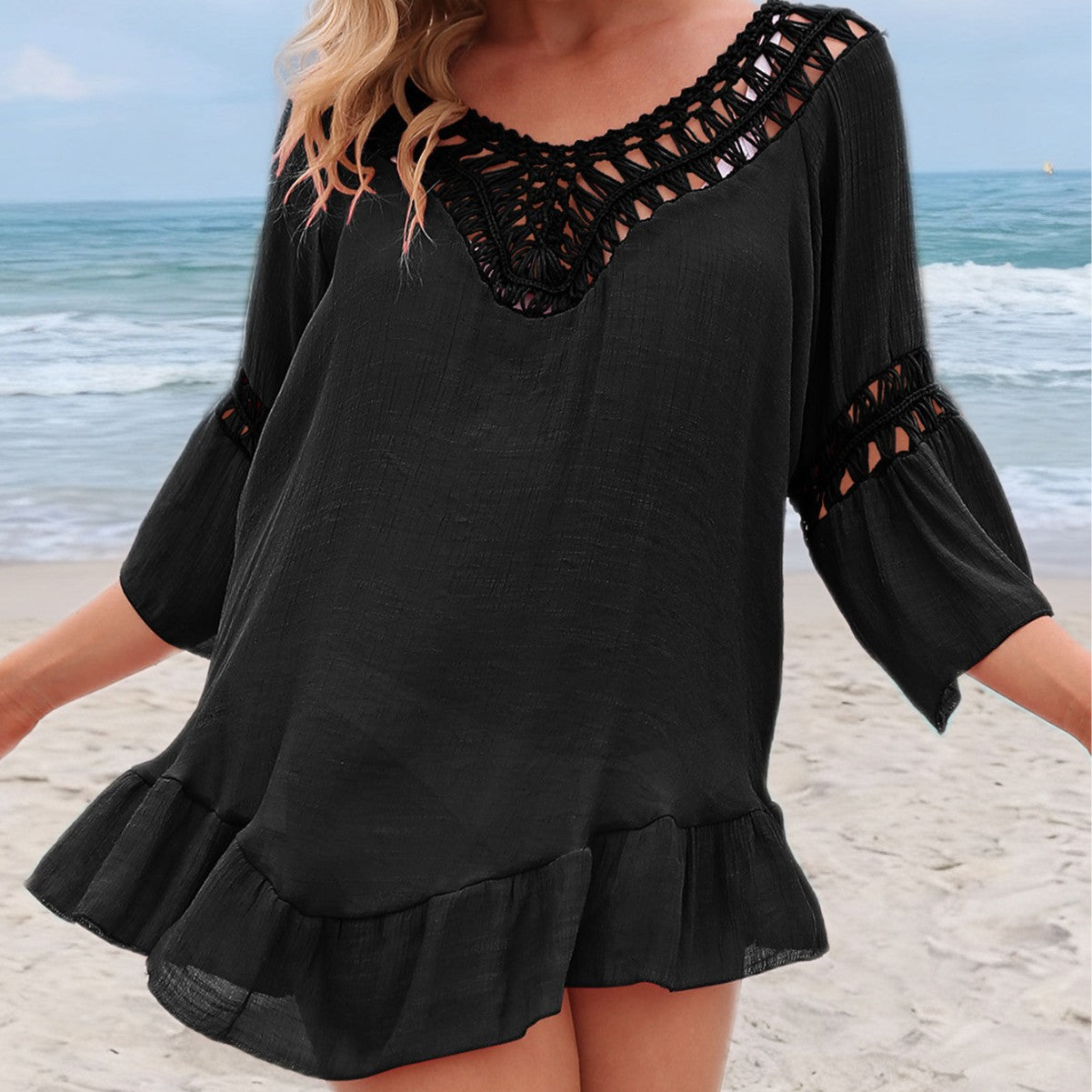 Irregular beach skirt cover up
