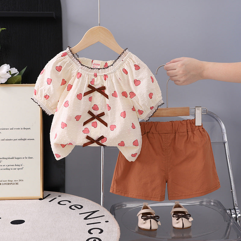 Love bow top and shorts set