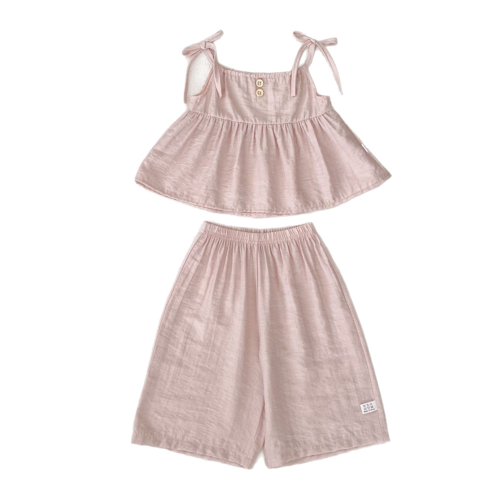 Lightweight and Stylish Two-Piece Set with Sleeveless Top and Loose Pants, Casual Fashion for Kids